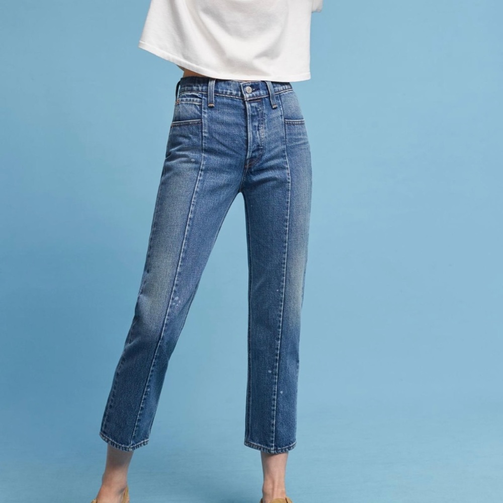 Anthropologie Levi’s Altered Straight High-Rise Cropped Jeans 32